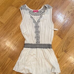 Elegant White and Black Mini Dress